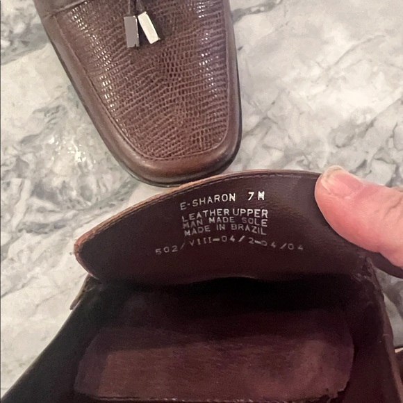 Etienne Aigner Dark Brown Textured Women’s Slip-On Mules 7M - Picture 2 of 7